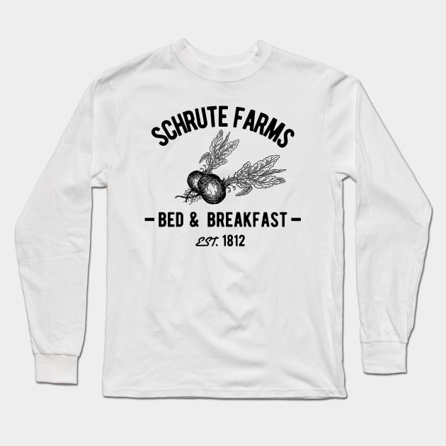 Schrute Farms - Bed and Breakfast Parody Long Sleeve T-Shirt by HappyGiftArt